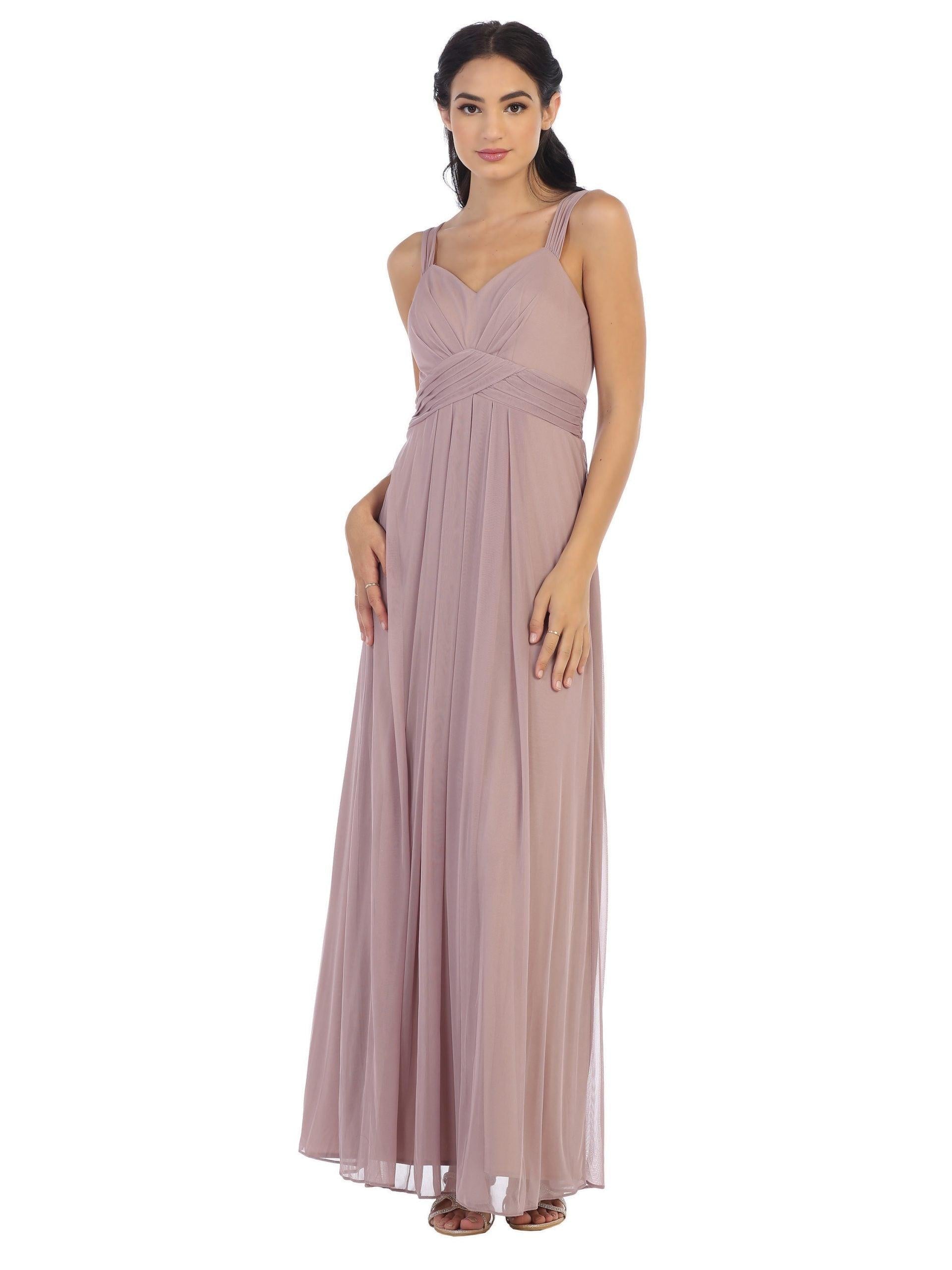 Long Sleeveless Bridesmaid Chiffon Dress