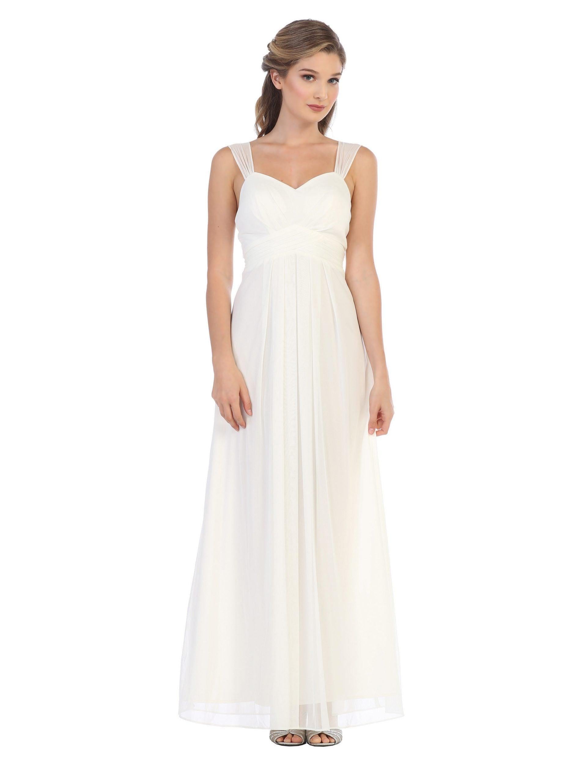 Long Sleeveless Bridesmaid Chiffon Dress