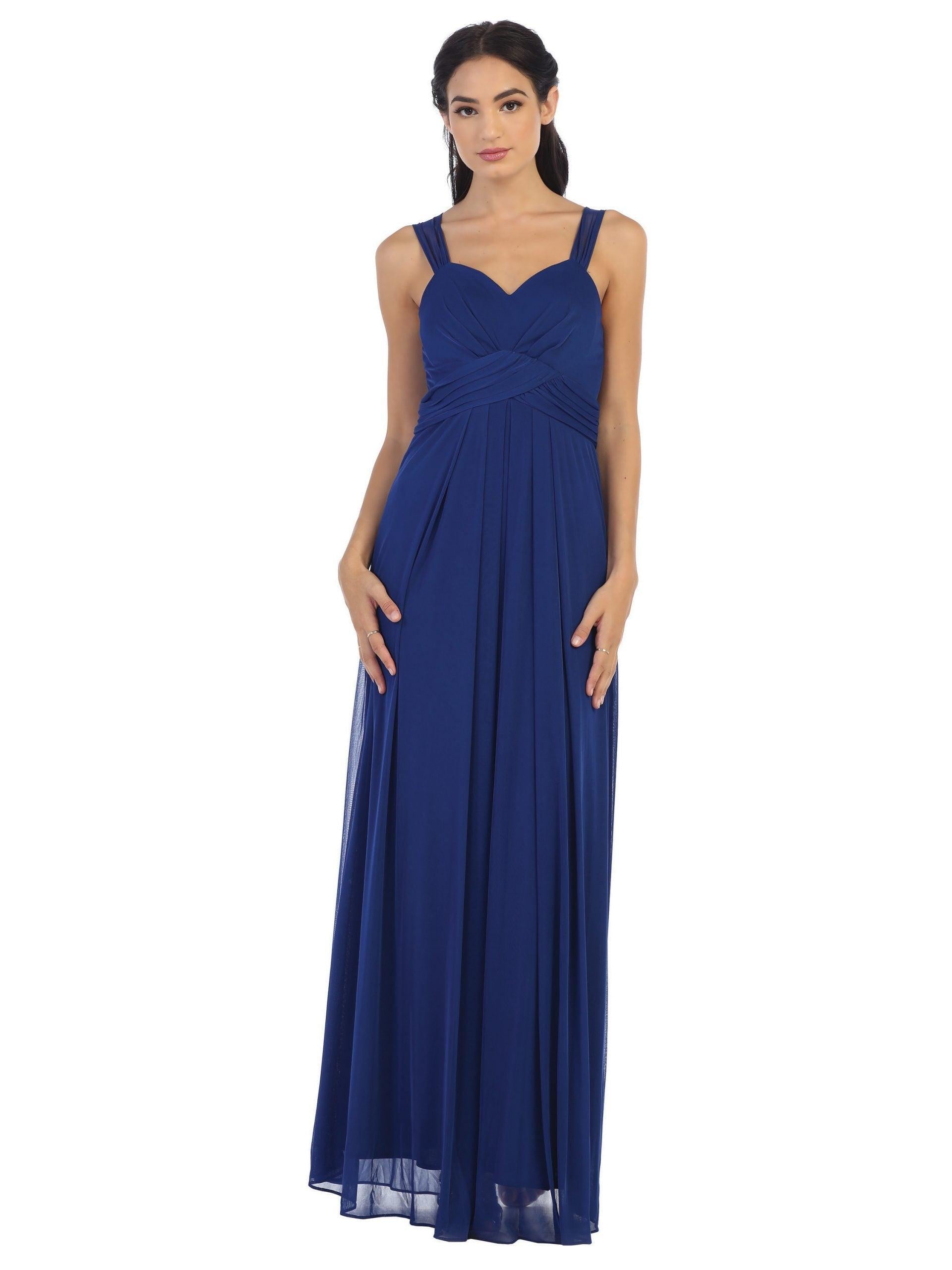 Long Sleeveless Bridesmaid Chiffon Dress - The Dress Outlet