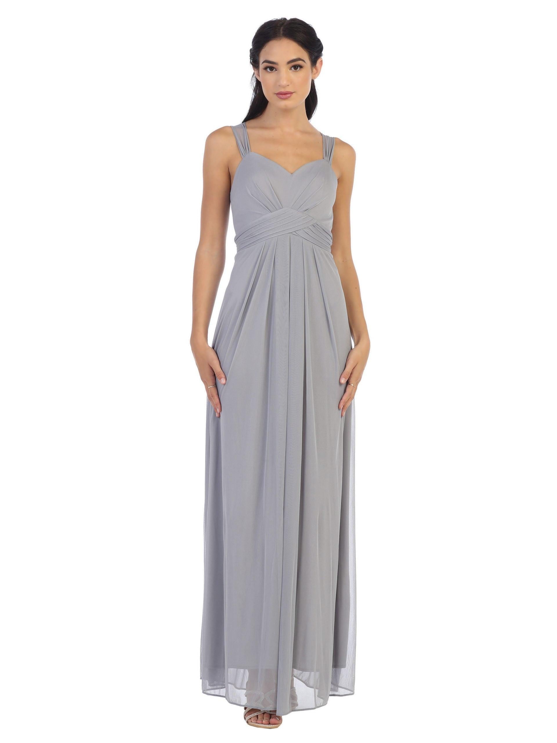 Long Sleeveless Bridesmaid Chiffon Dress