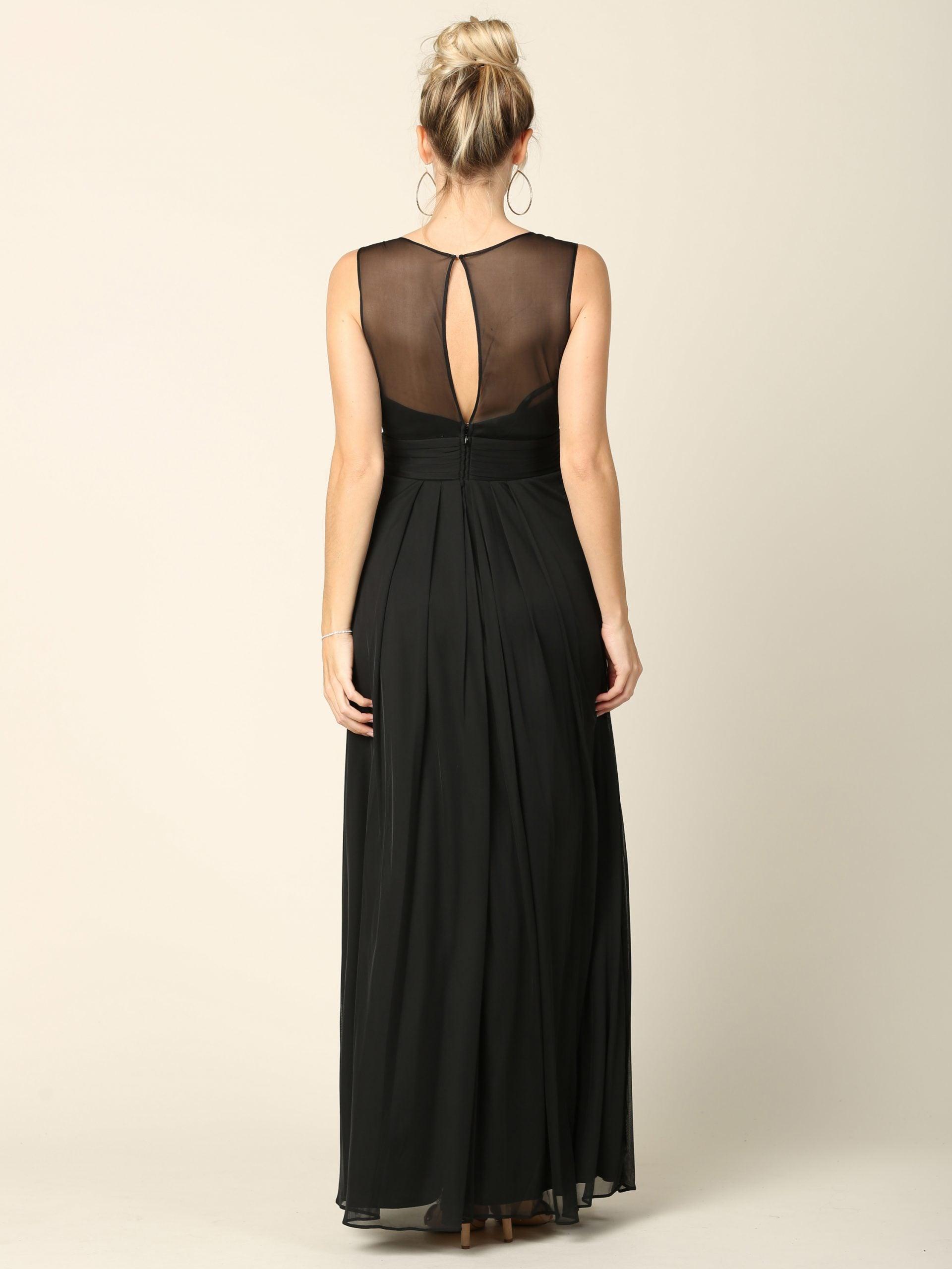 Long Sleeveless Bridesmaid Chiffon Dress