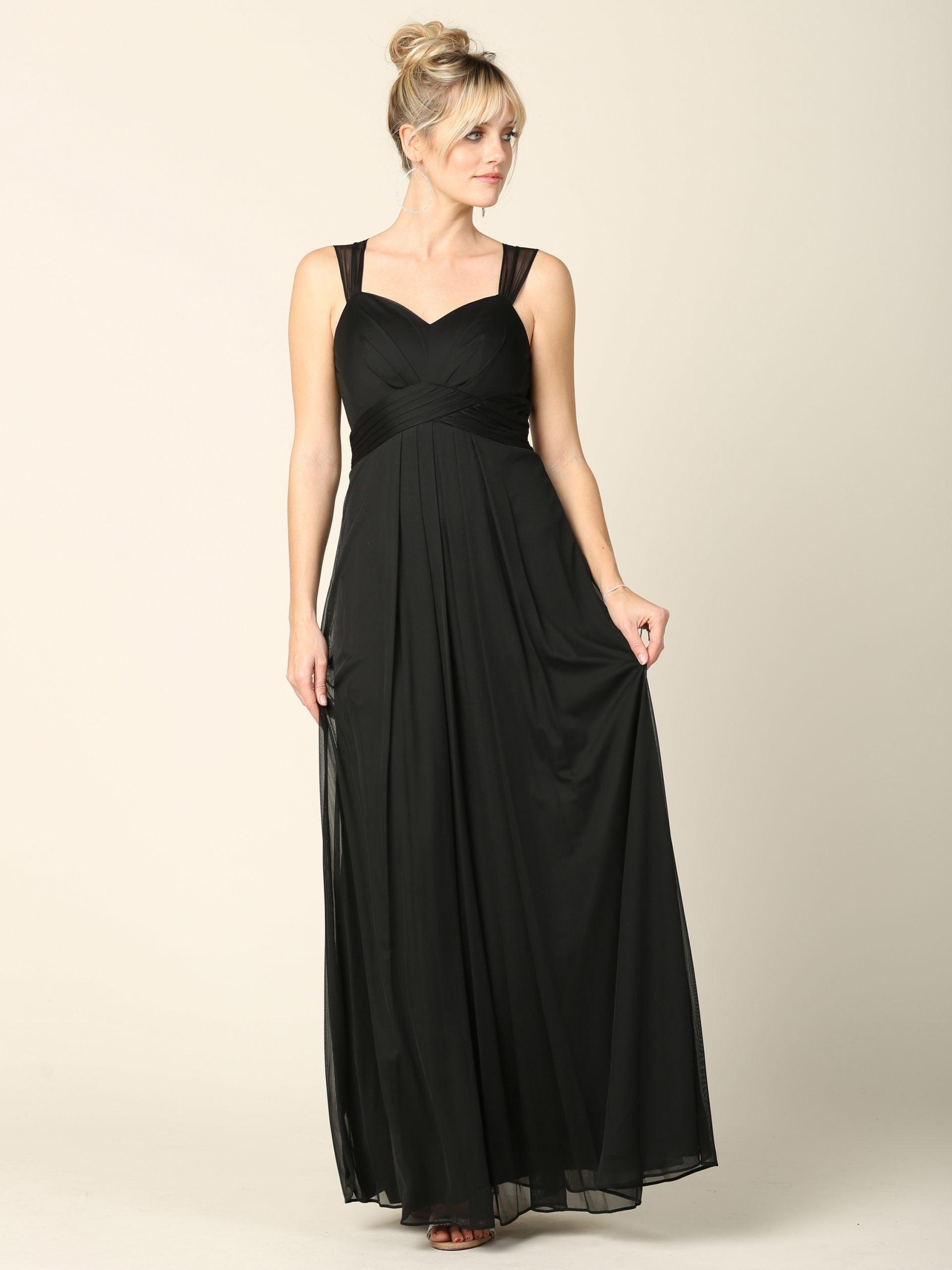Long Sleeveless Bridesmaid Chiffon Dress