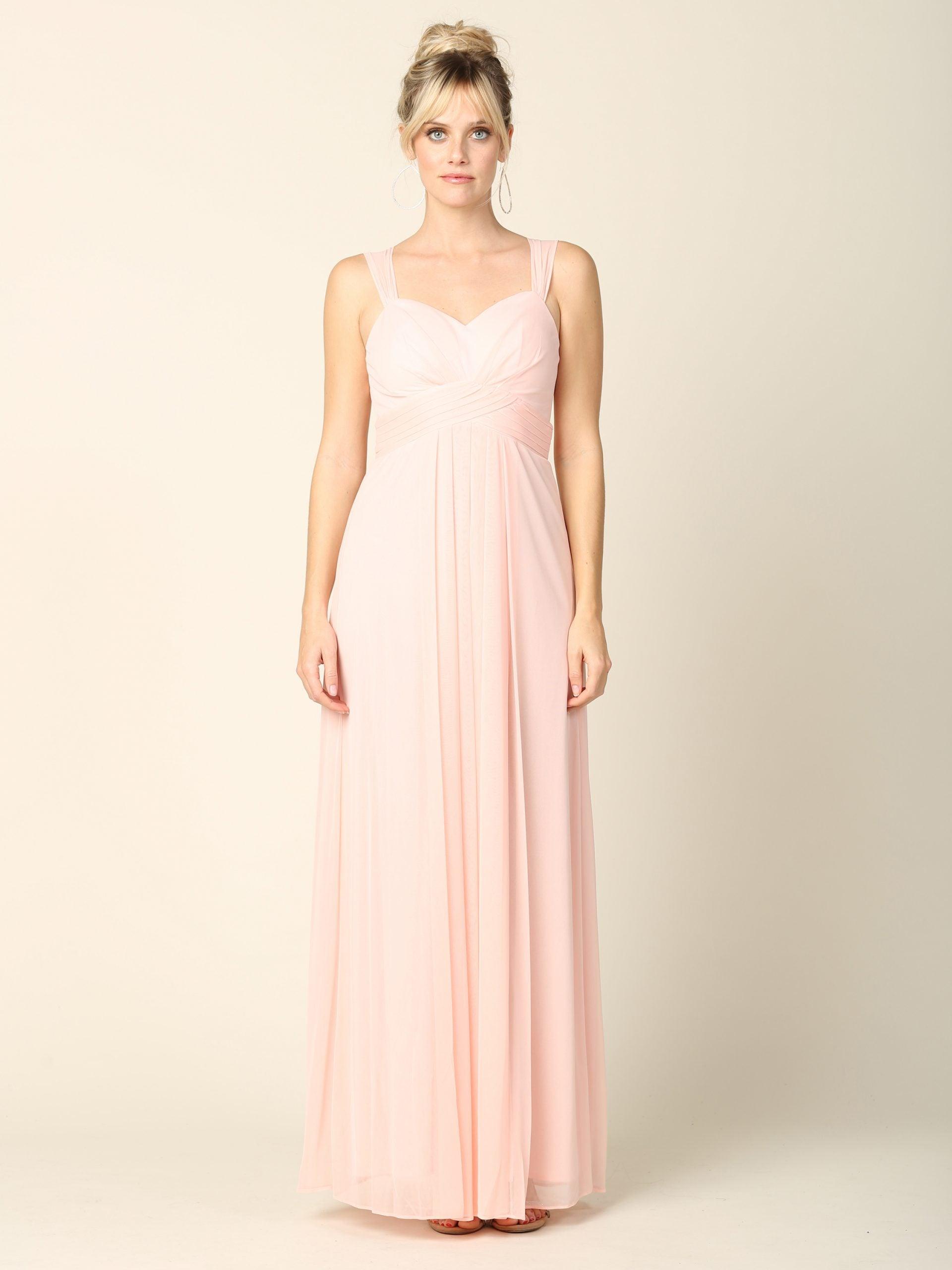 Long Sleeveless Bridesmaid Chiffon Dress