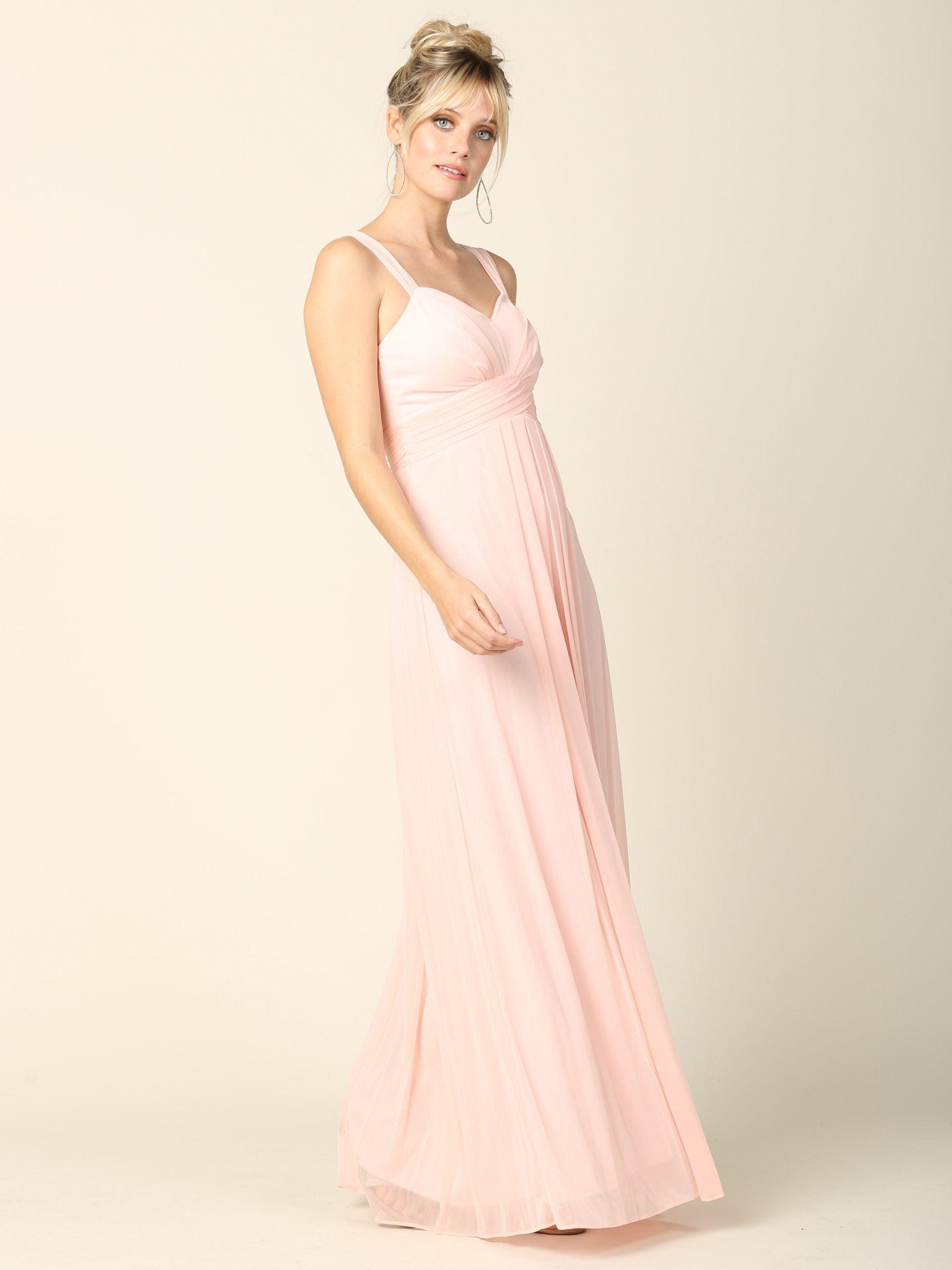 Long Sleeveless Bridesmaid Chiffon Dress