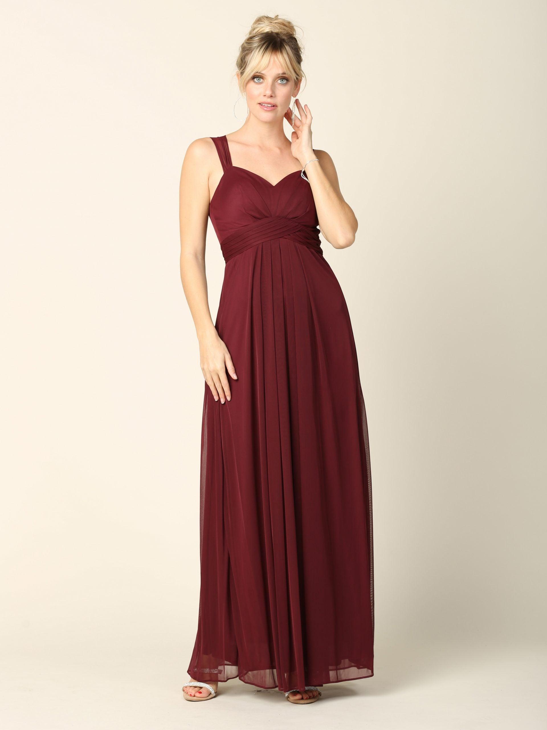 Long Sleeveless Bridesmaid Chiffon Dress