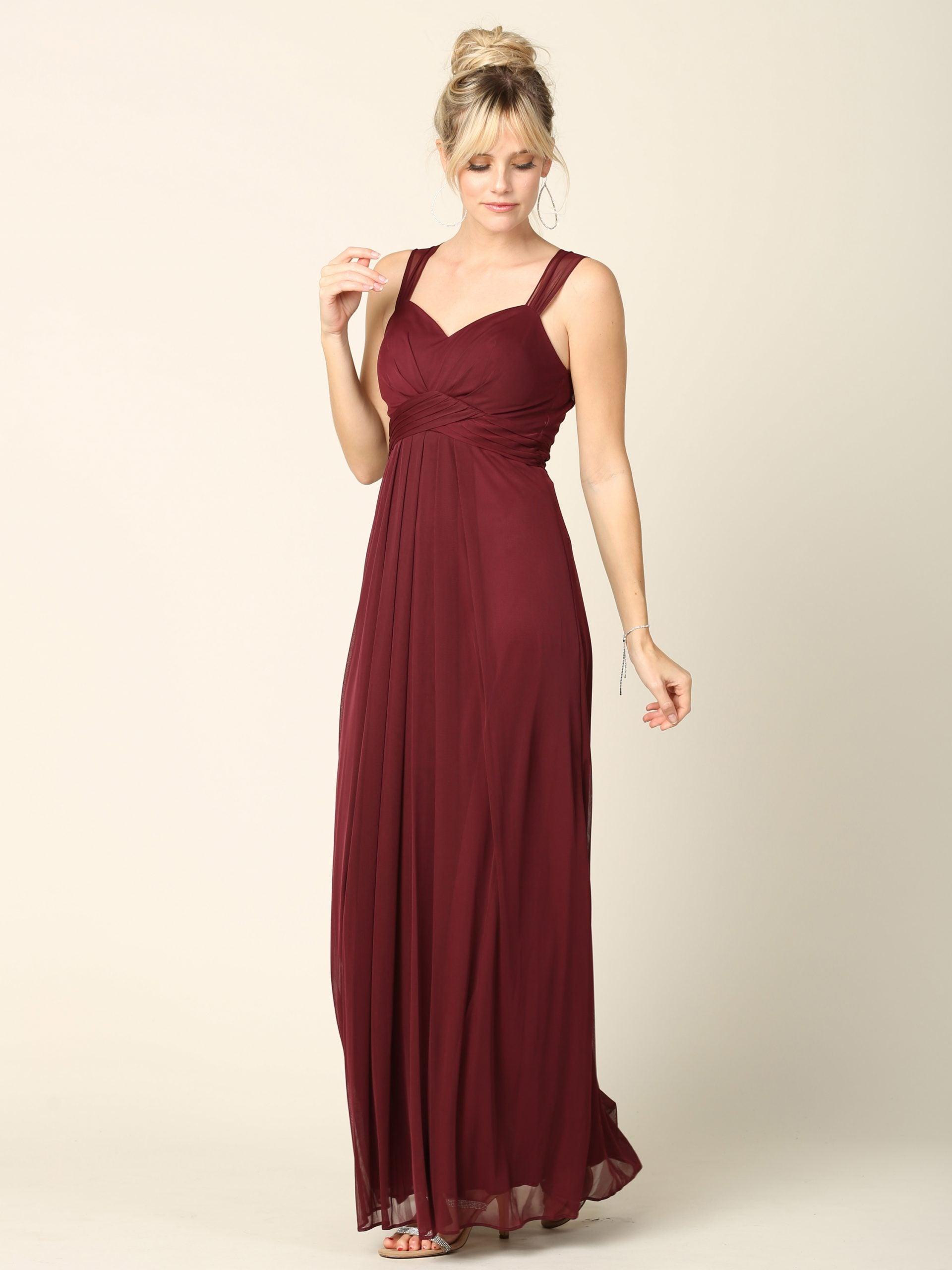 Long Sleeveless Bridesmaid Chiffon Dress