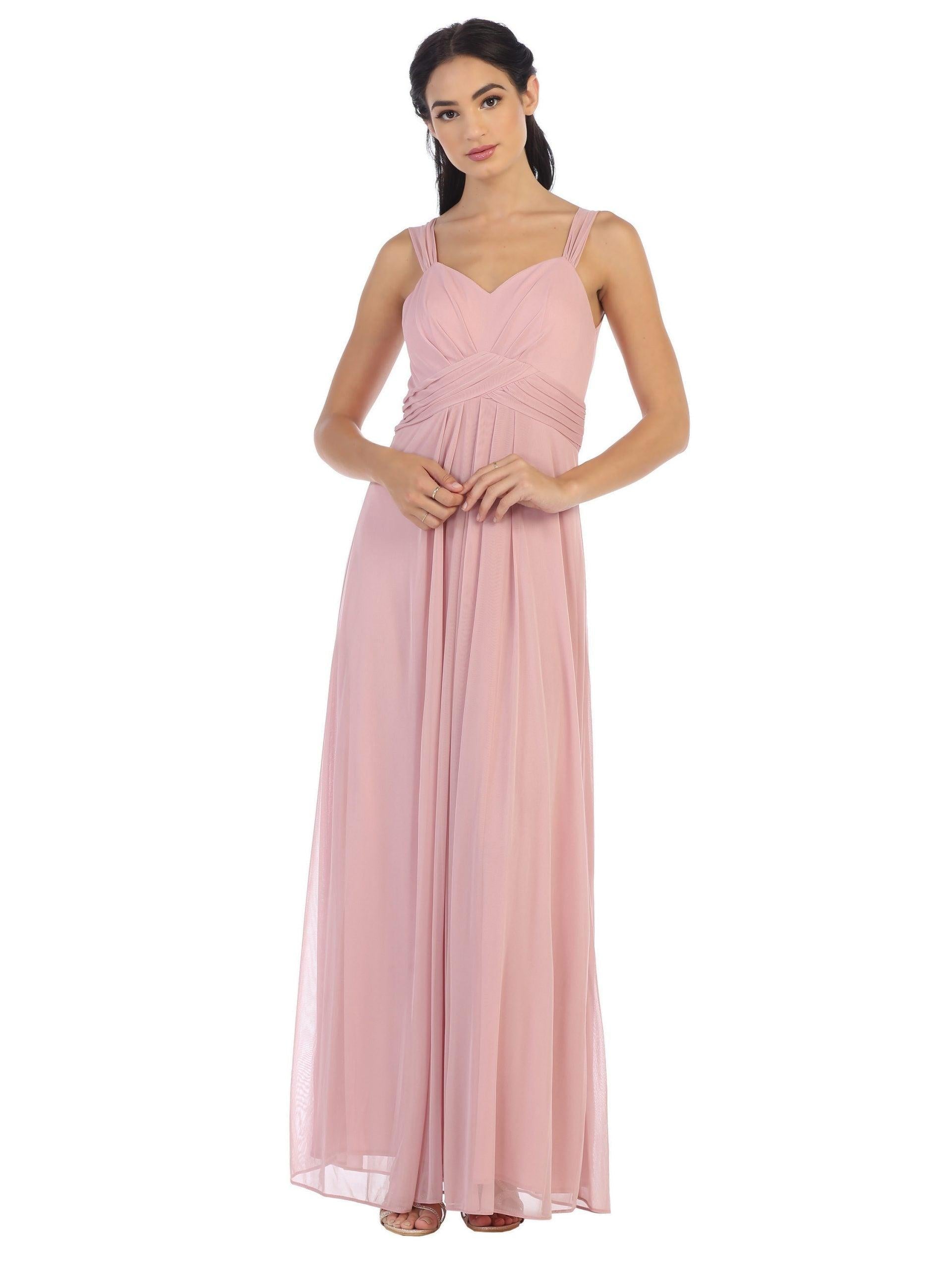Long Sleeveless Bridesmaid Chiffon Dress