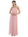 Long Sleeveless Bridesmaid Chiffon Dress - The Dress Outlet