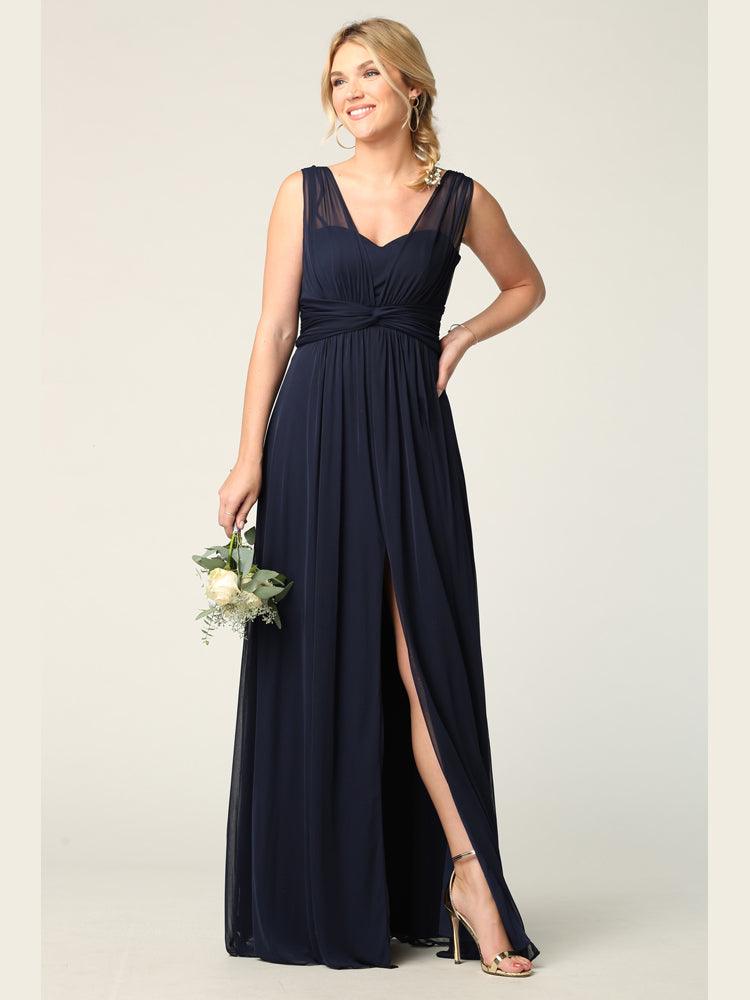 Long Sleeveless Bridesmaids Dress
