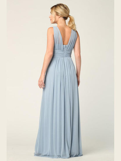 Long Sleeveless Bridesmaid Dress - The Dress Outlet