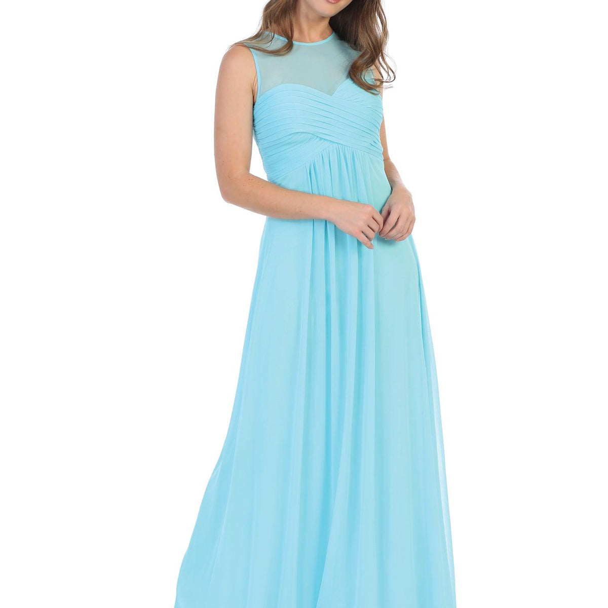 empire waist chiffon bridesmaid dress V-neck Empire Waist Chiffon Bridesmaid Dress