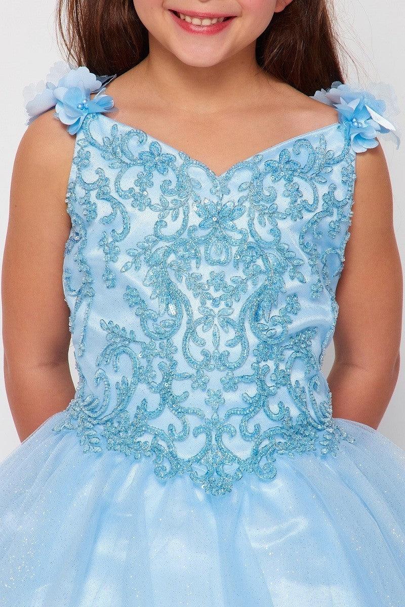 Long Sleeveless Flower Girls Dress