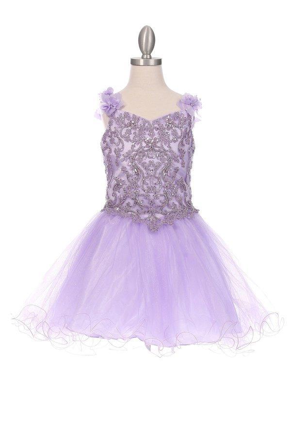 Long Sleeveless Flower Girls Dress