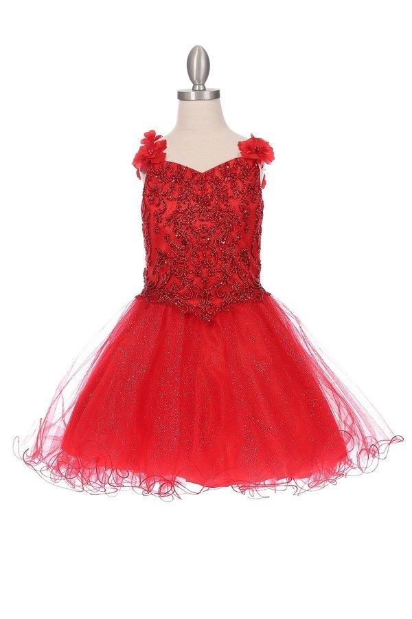 Long Sleeveless Flower Girls Dress