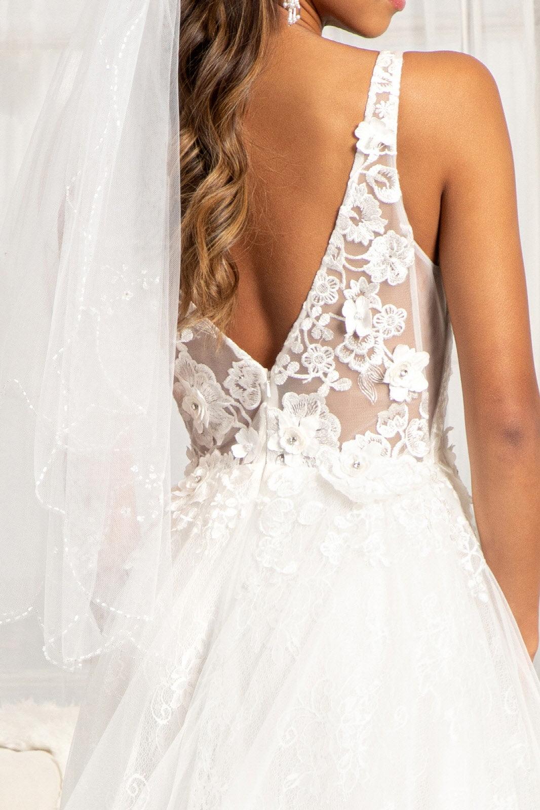 Long Sleeveless A Line Lace Mesh Prom Gown