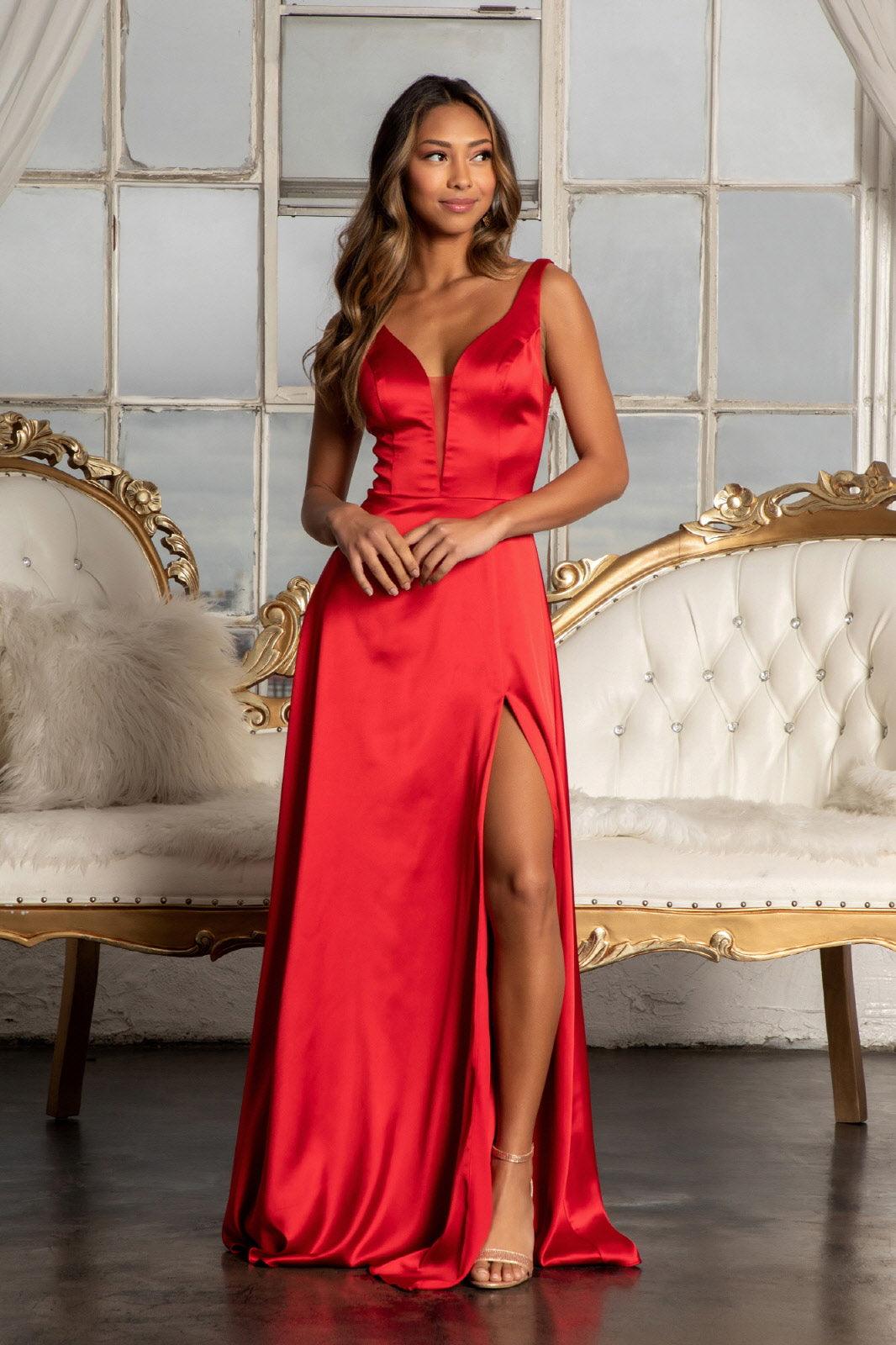 Long Sleeveless Formal Bridesmaid Satin Dress