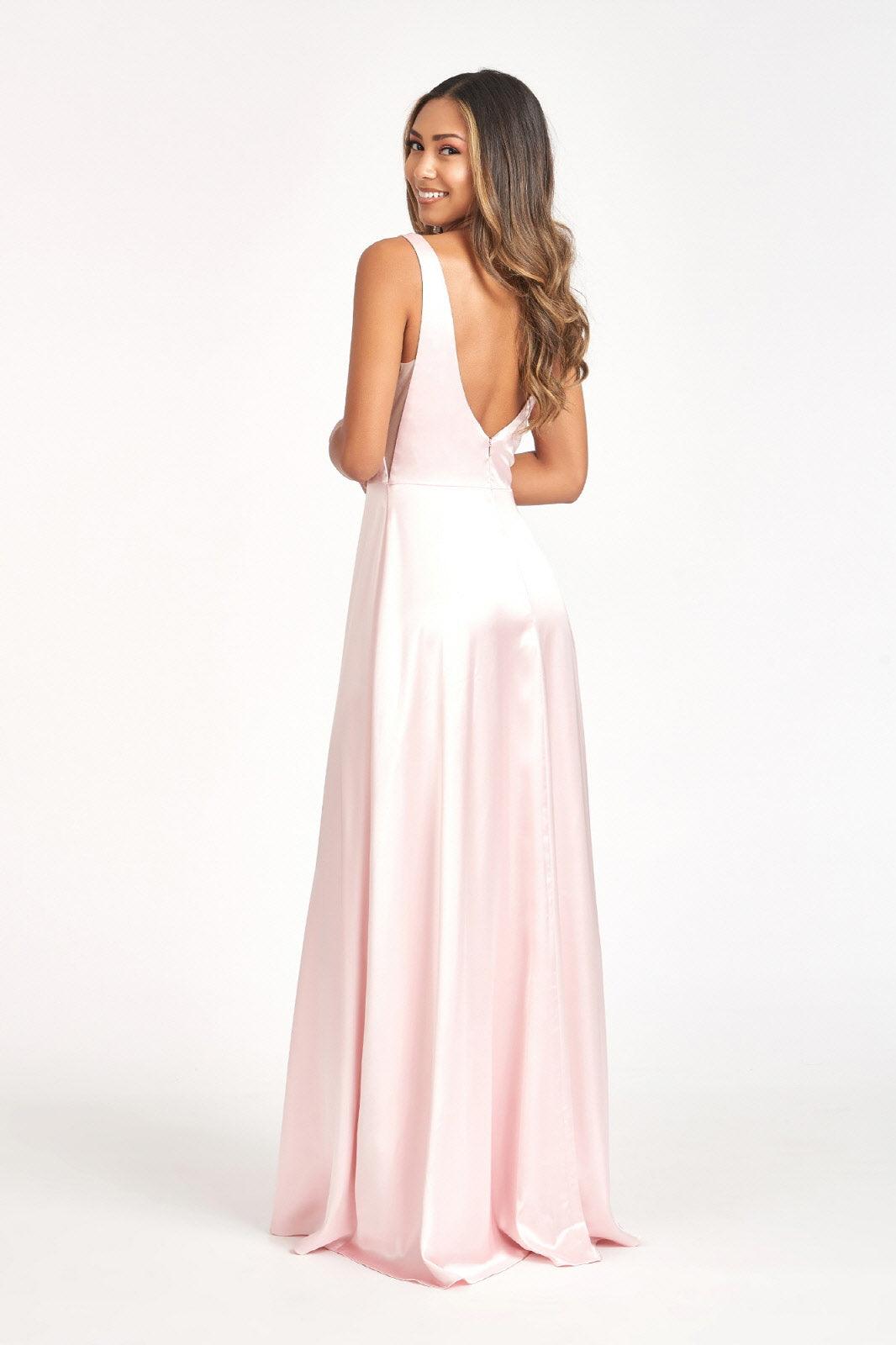 Long Sleeveless Formal Bridesmaid Satin Dress