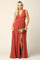 Long Sleeveless Formal Bridesmaids V Neck Dress - The Dress Outlet