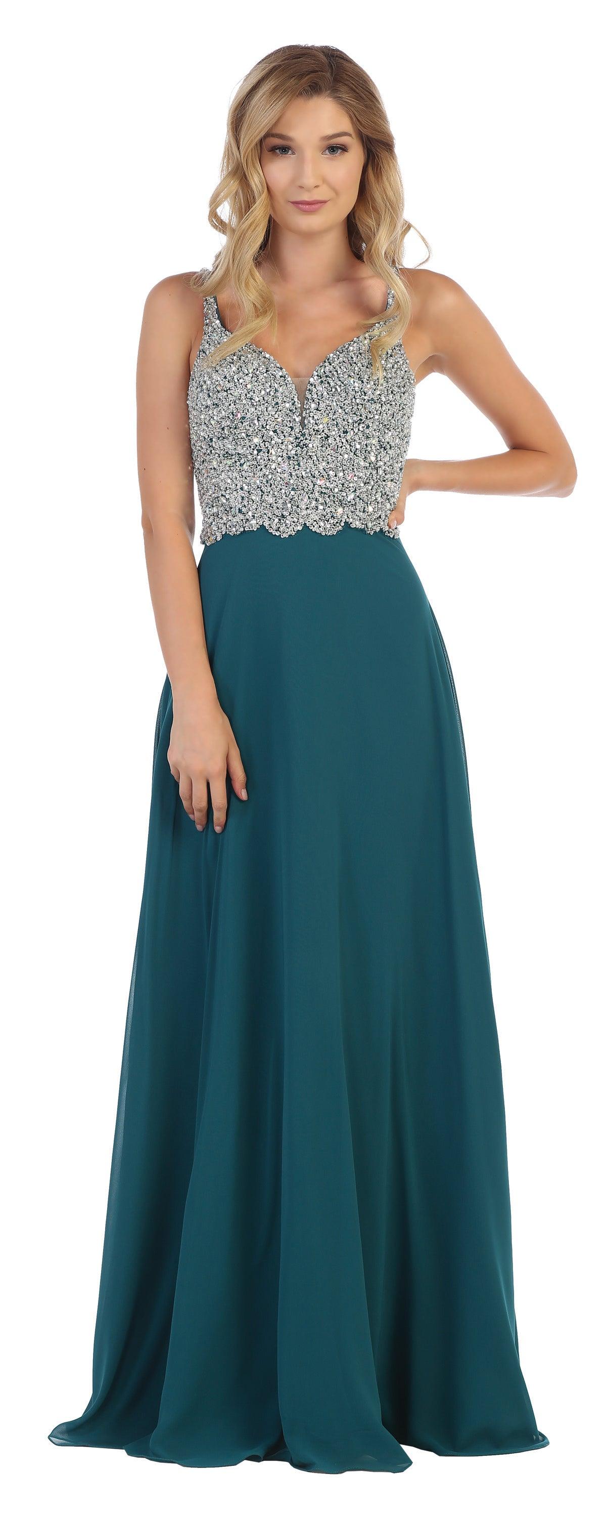 Long Sleeveless Formal Chiffon Dress
