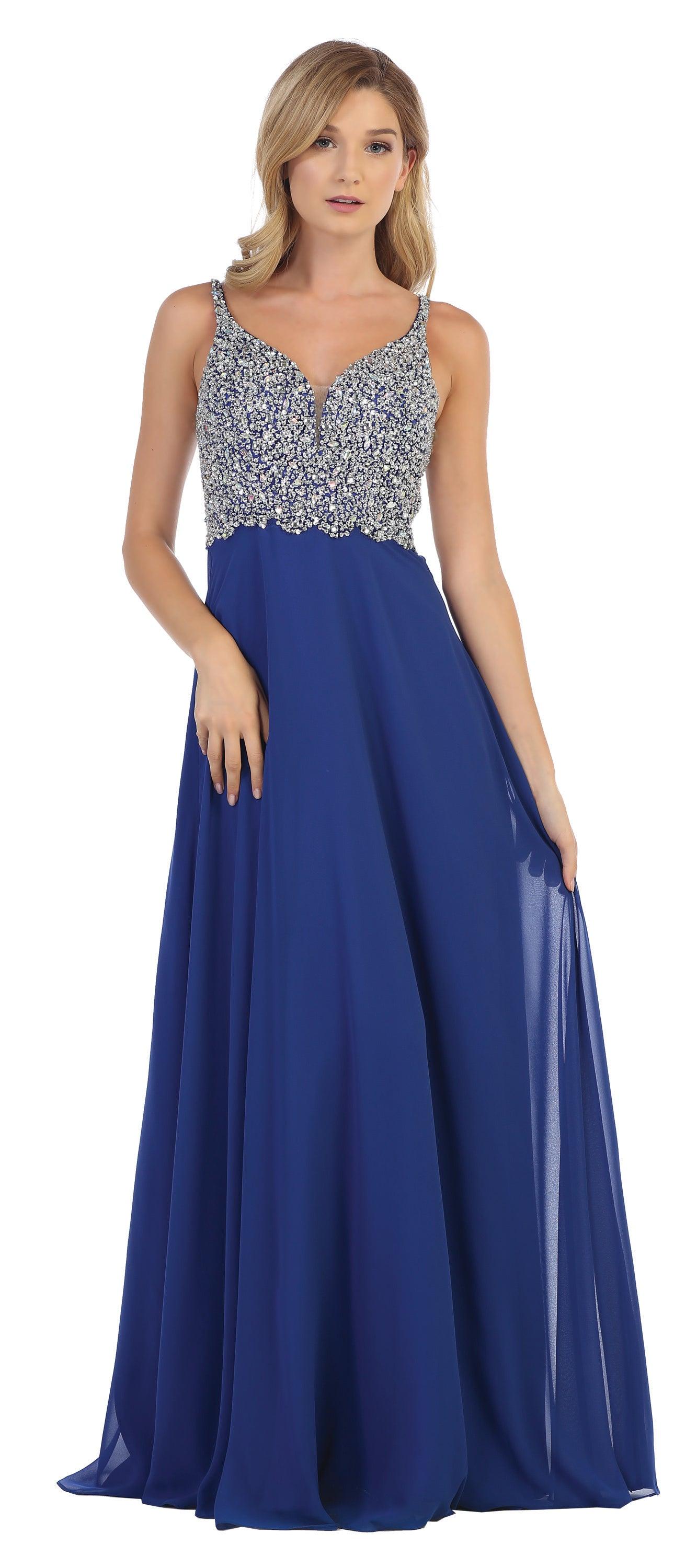 Long Sleeveless Formal Chiffon Dress