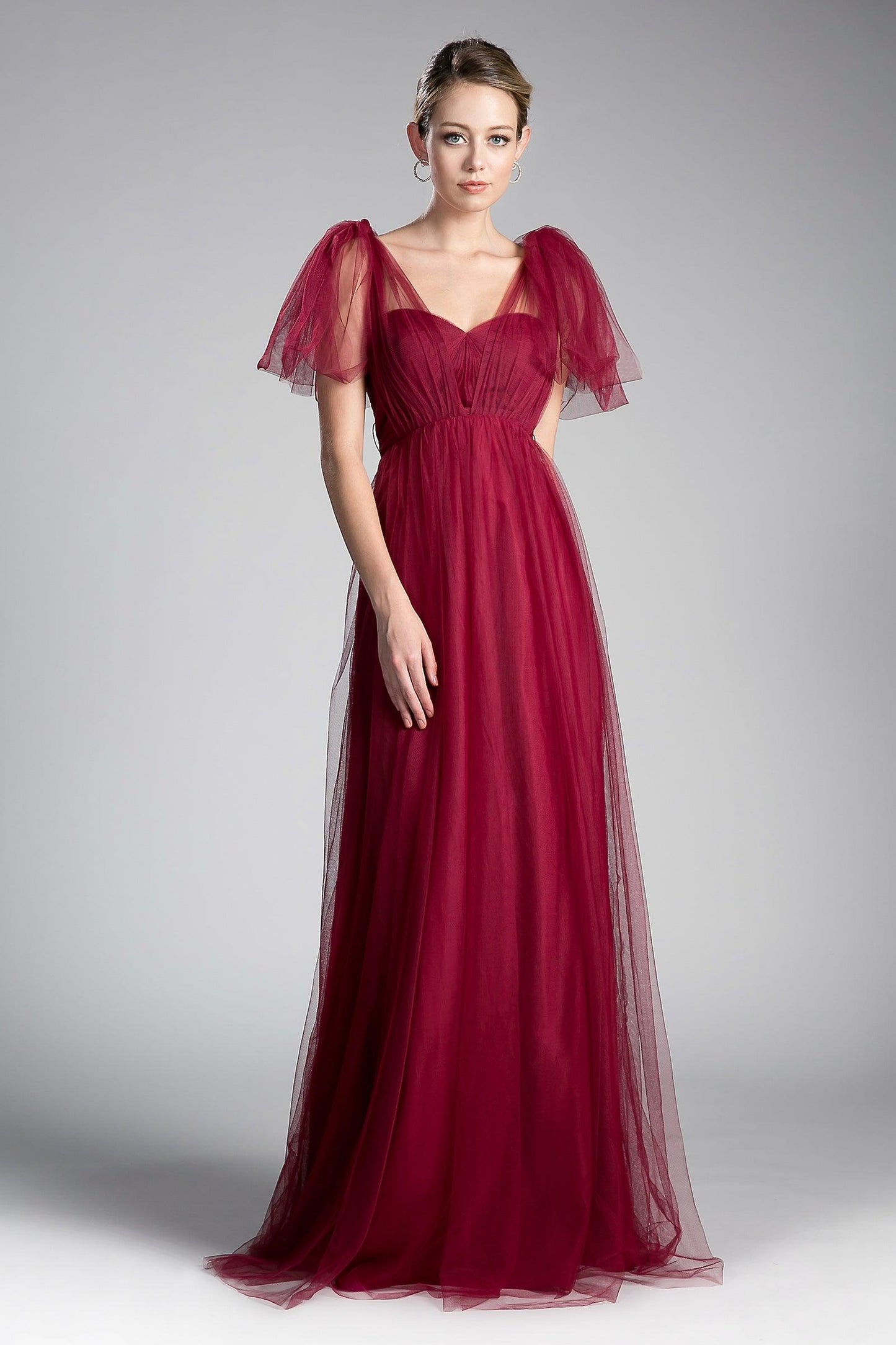 Long Sleeveless Formal Dress Deep Red