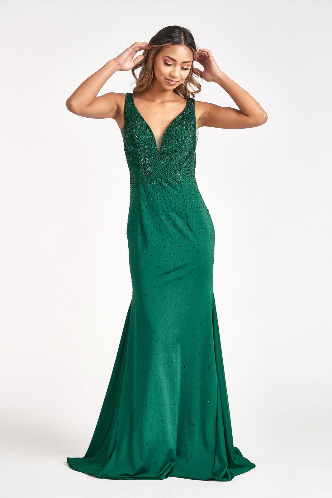 Long Sleeveless Formal Mermaid Fit Prom Dress - The Dress Outlet