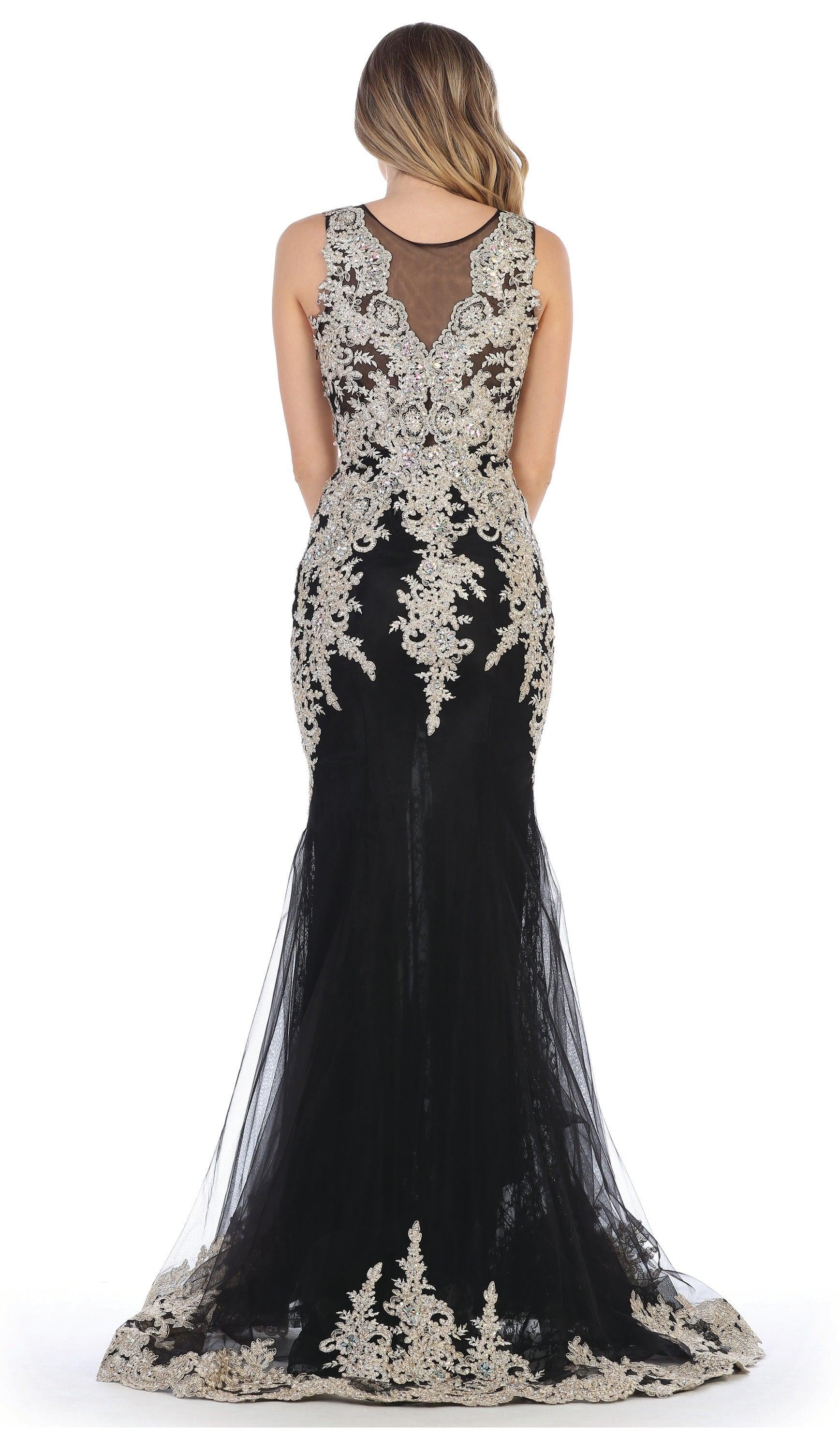 Long Sleeveless Formal Mermaid Lace Prom Dress