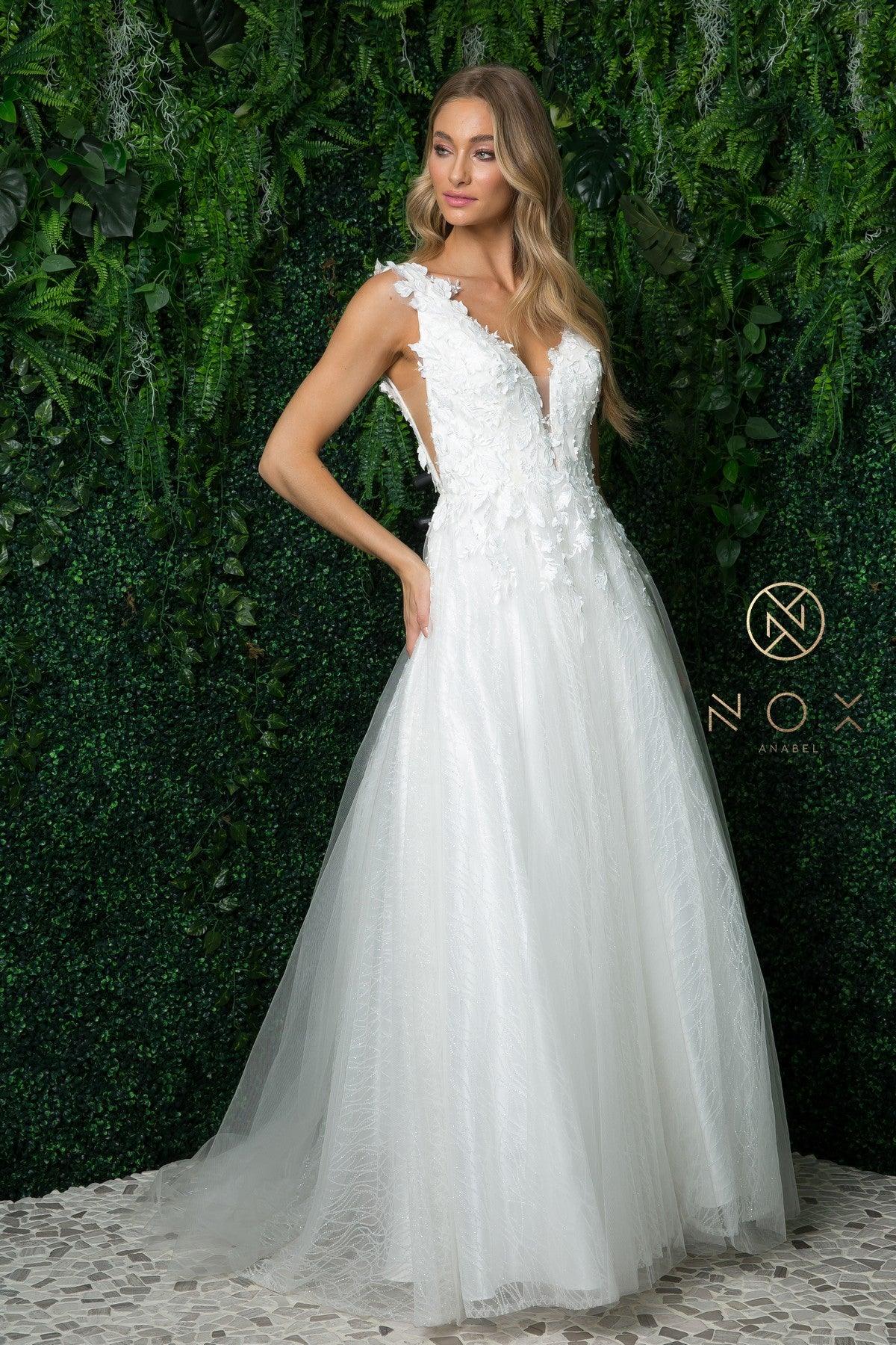 Long Sleeveless Wedding Dress JR930 - The Dress Outlet