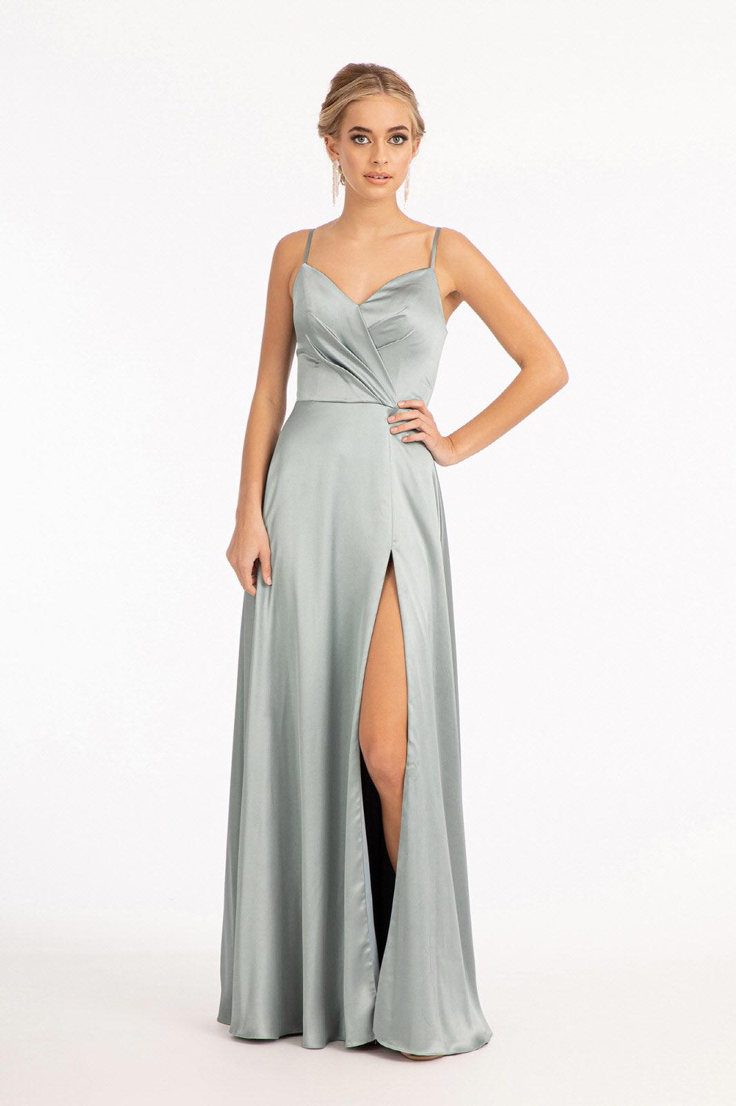 Long Spaghetti Strap Bridesmaid Dress - The Dress Outlet