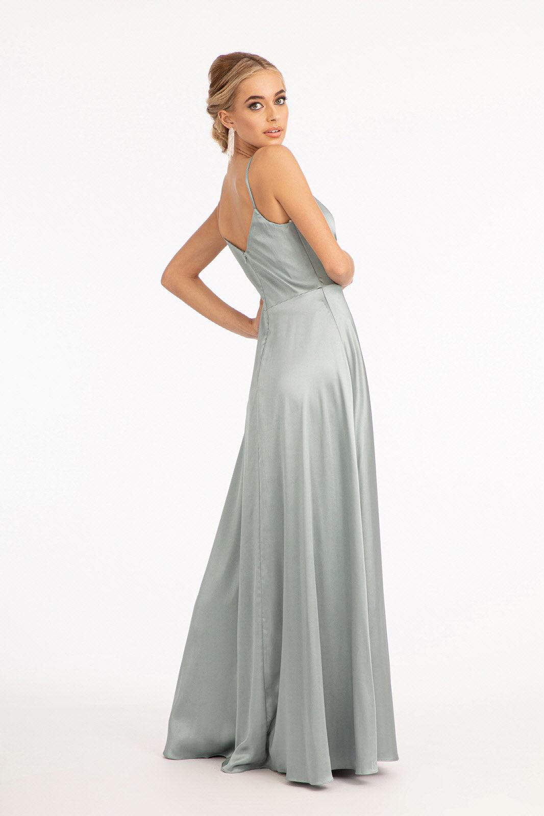 Long Spaghetti Strap Bridesmaid Dress