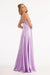 Long Spaghetti Strap Formal Bridesmaid Satin Dress Lavender