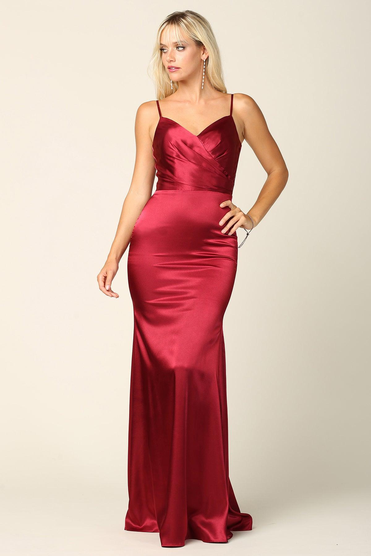 Long Spaghetti Strap Formal Dress Bridesmaids - The Dress Outlet