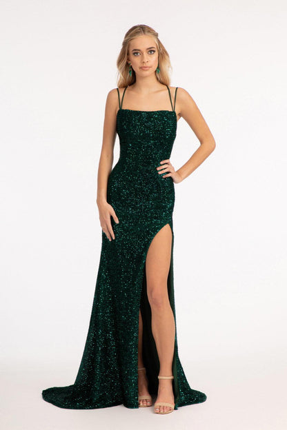 Long Spaghetti Strap Mermaid Evening Dress Sale - The Dress Outlet