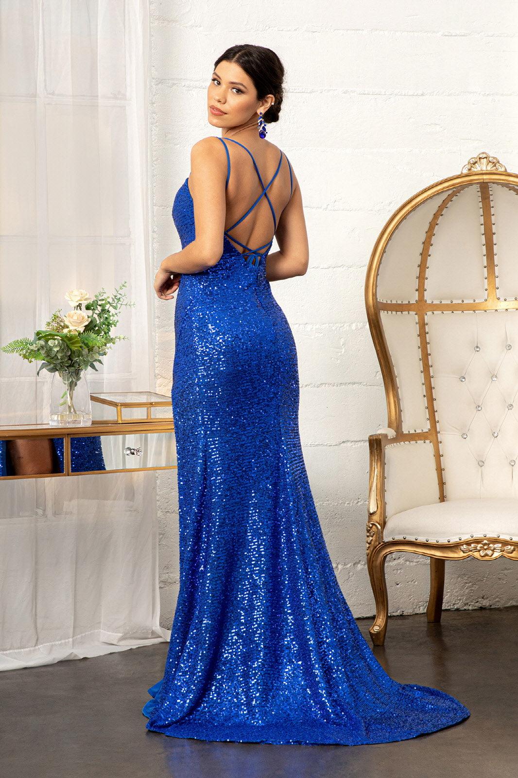 Long Spaghetti Strap Mermaid Evening Dress