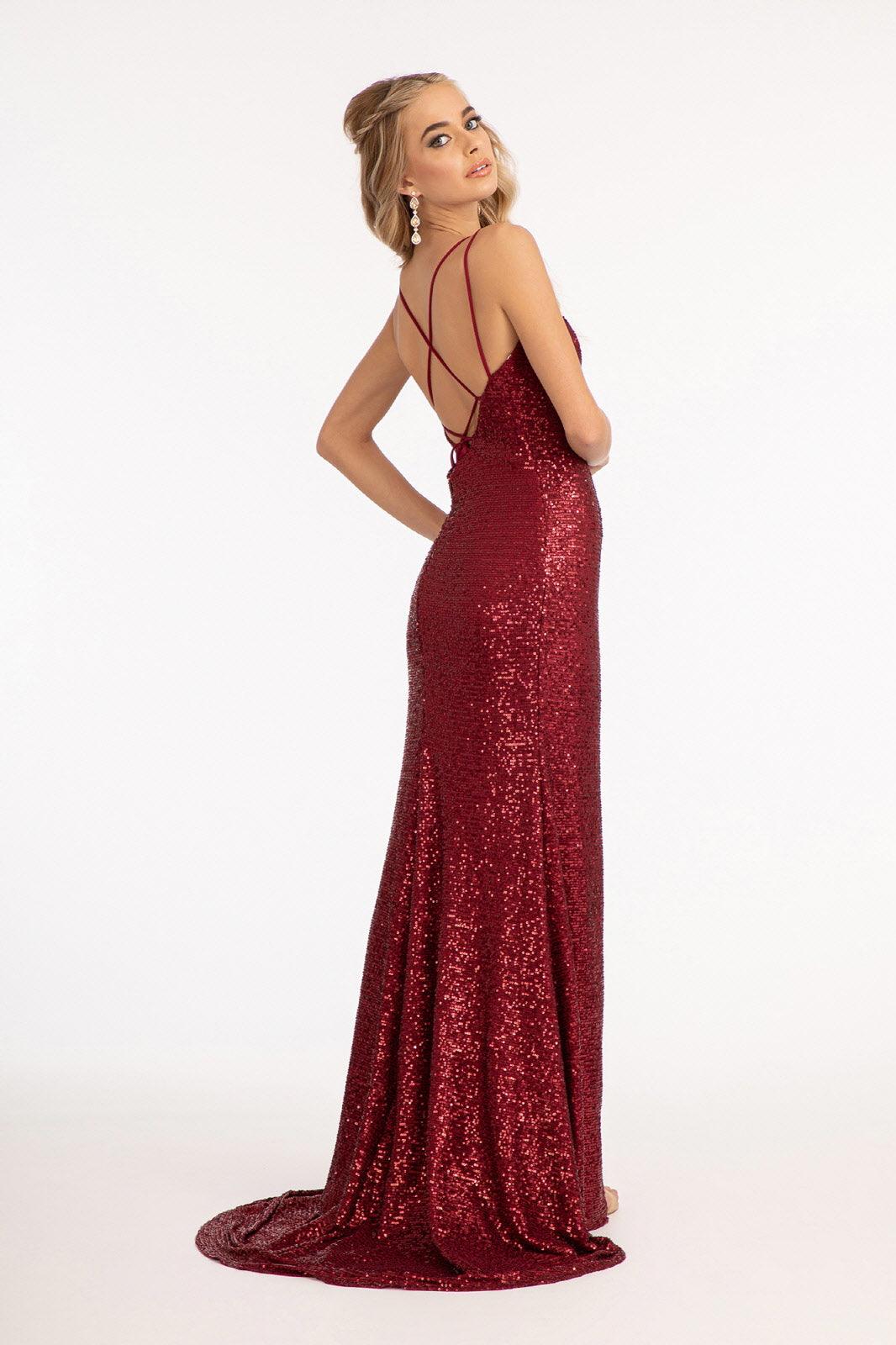 Long Spaghetti Strap Mermaid Evening Dress