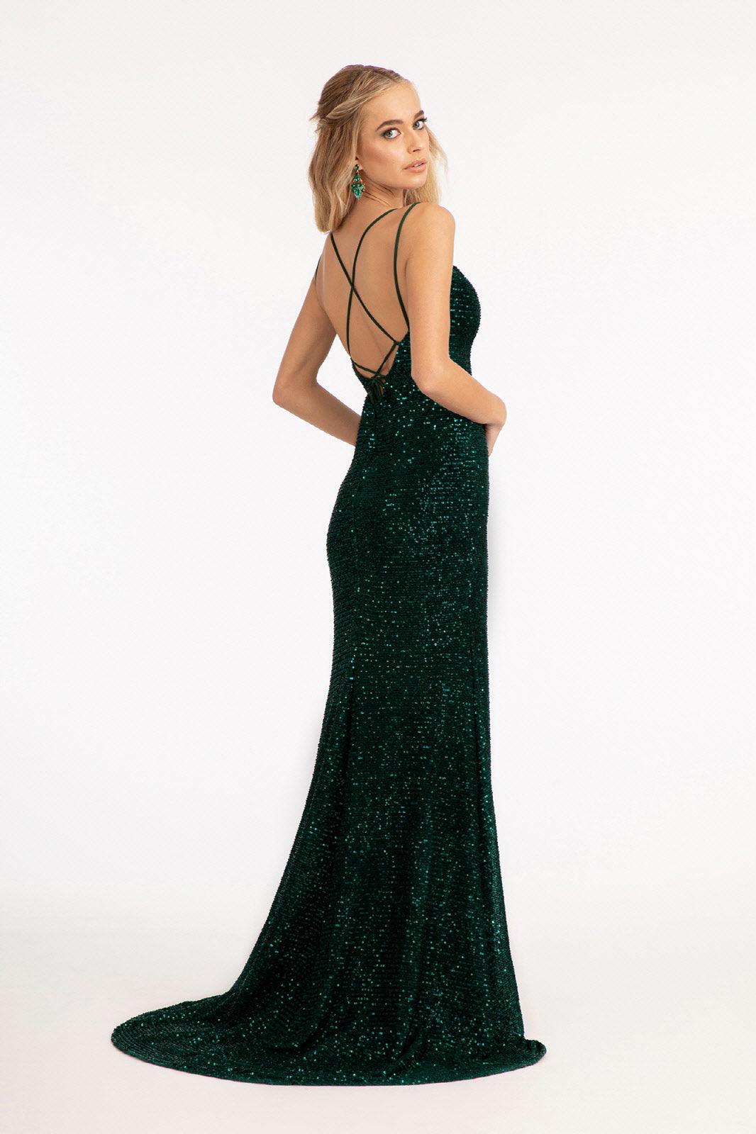 Long Spaghetti Strap Mermaid Evening Dress