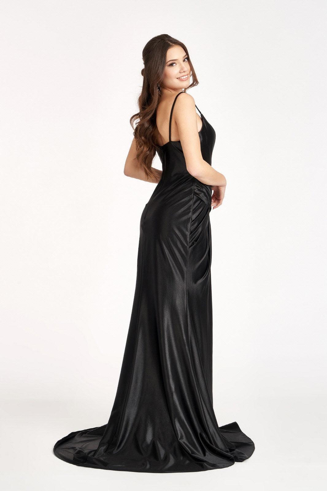 strapless open back dress Long Spaghetti Strap Mermaid Prom Dress
