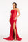 Long Spaghetti Strap Satin Mermaid Prom Dress - The Dress Outlet