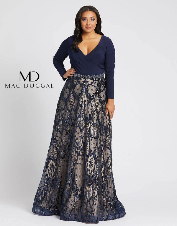 Fabulous Long Plus Size Dress Plus Size Mac Duggal 67241