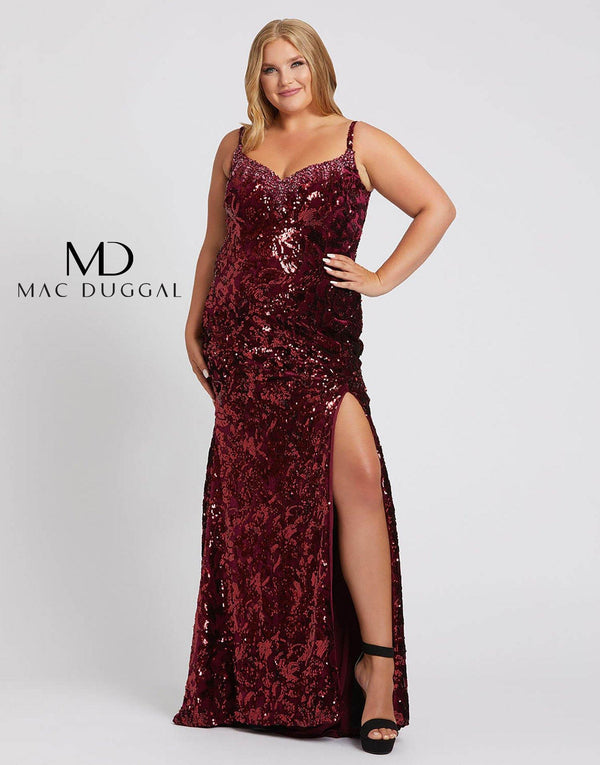 Fabulous Long Plus Size Dress Plus Size Mac Duggal 77562