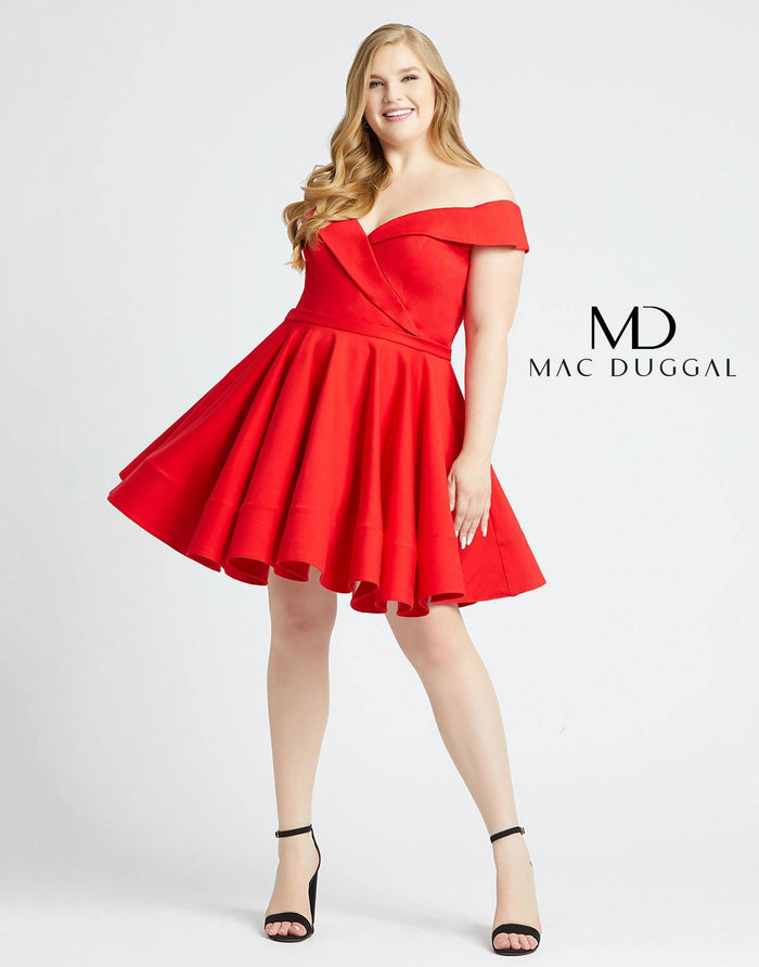 Mac Duggal Fabulous Short Plus Size Cocktail Dress - The Dress Outlet