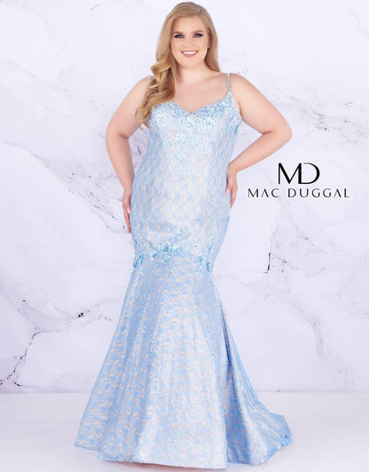 Mac Duggal Fabulouss Long Mermaid Lace Dress 77557F - The Dress Outlet