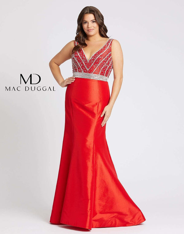 Fabulous Long Plus Size Dress Plus Size Mac Duggal 48997
