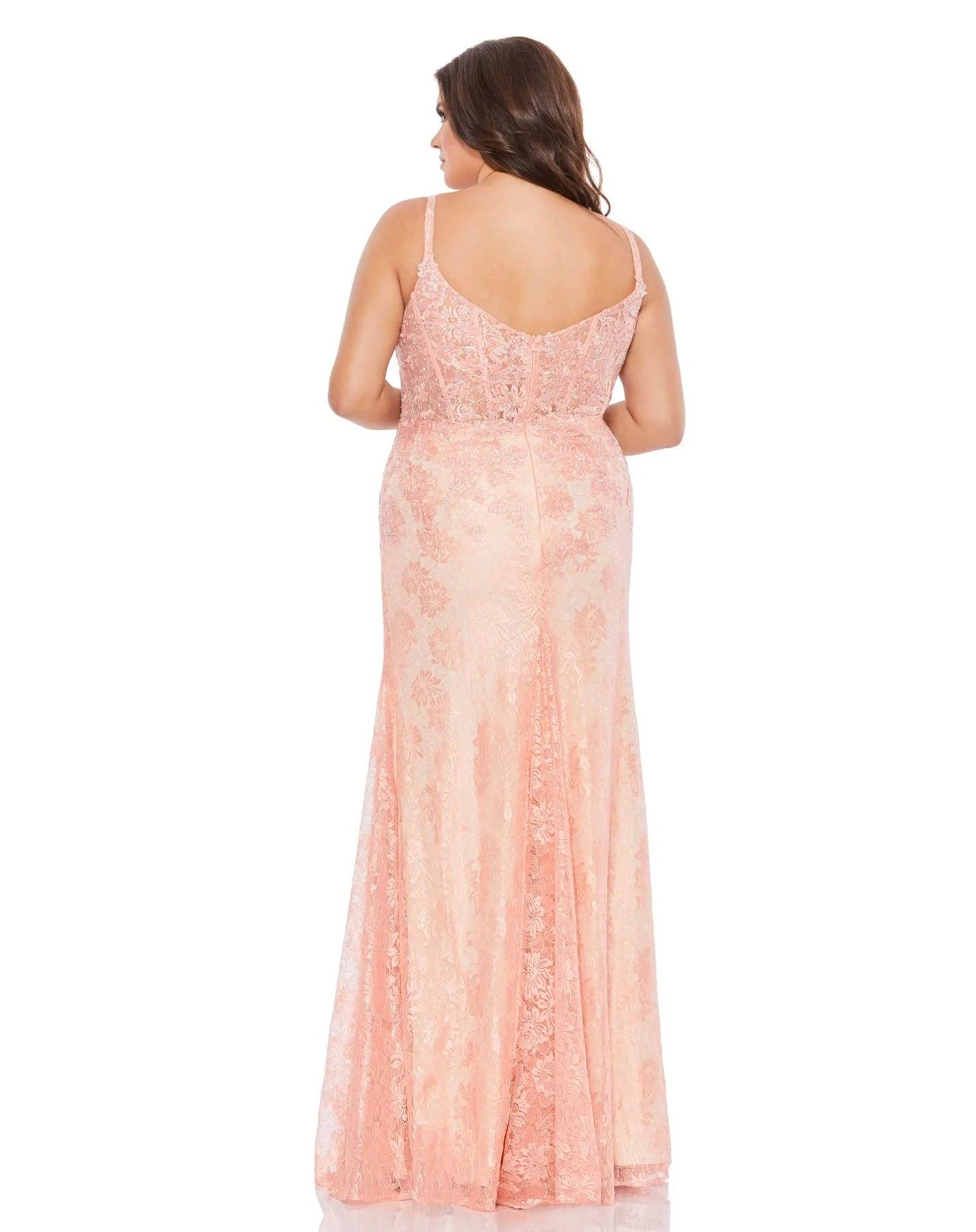 Mac Duggal Fabulouss Long Plus Size Lace Gown 49325 - The Dress Outlet
