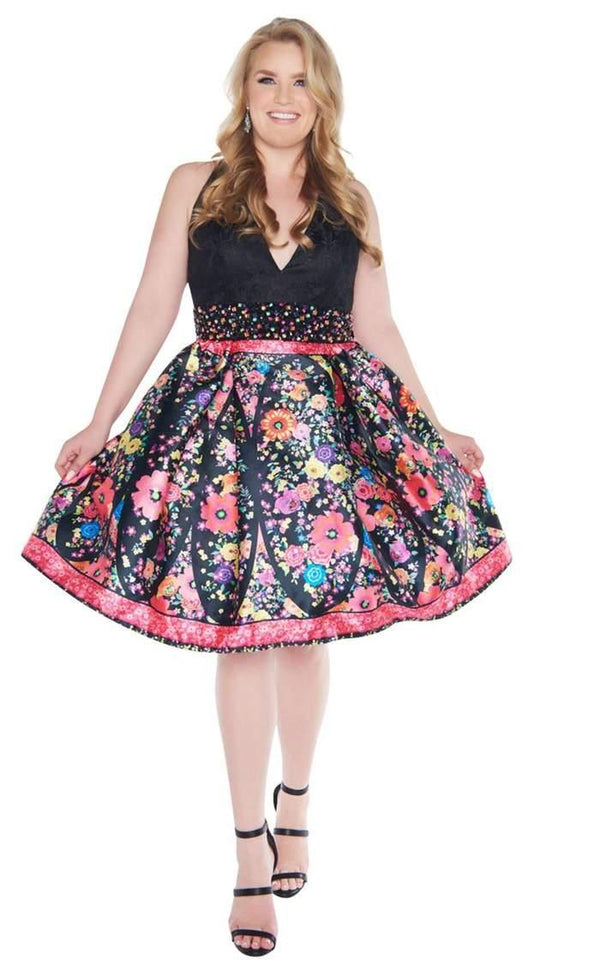 Fabulous Short Plus Size Dress Plus Size Mac Duggal 66385
