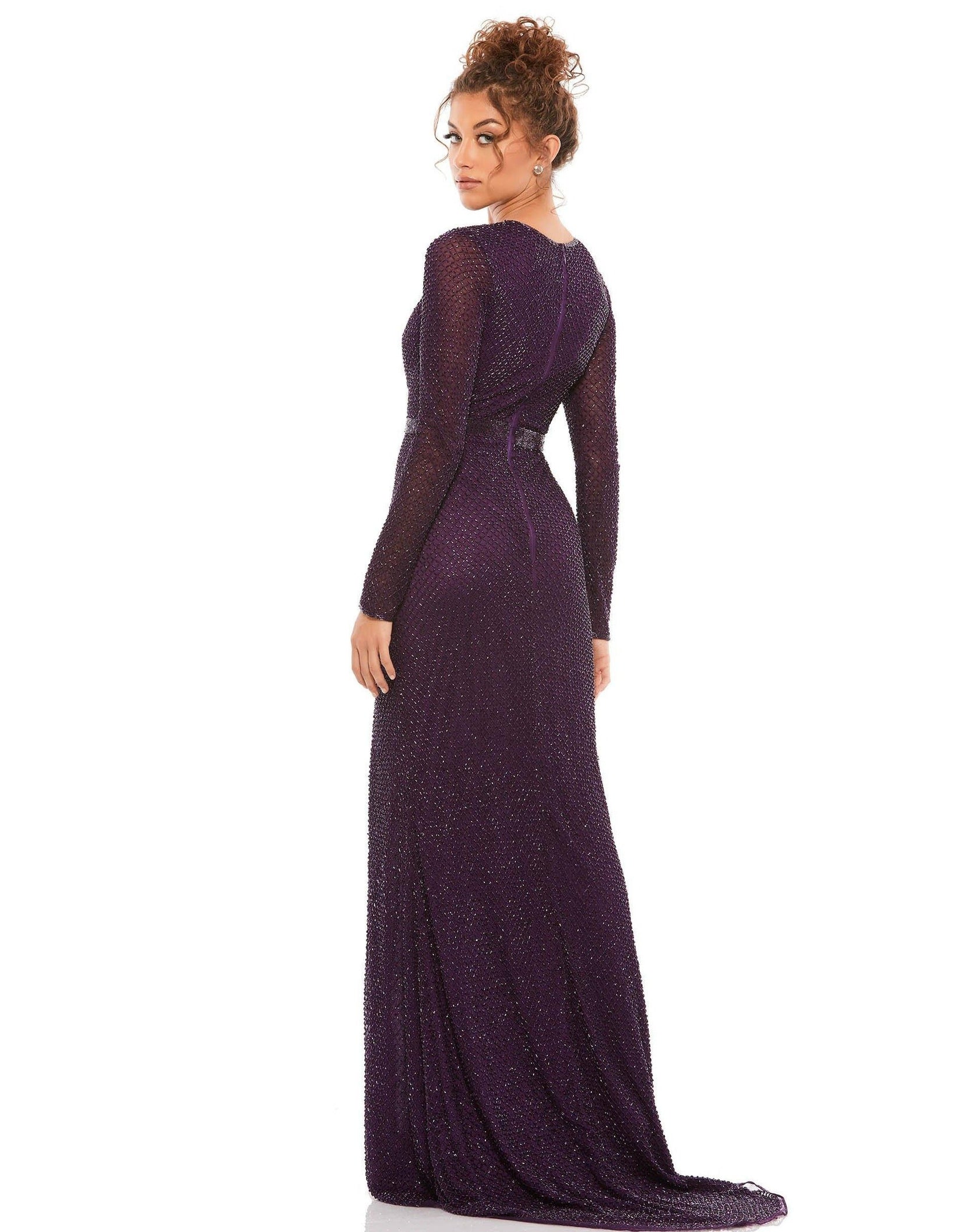 Mac Duggal 5056 Formal Beaded Long Sleeve Dress main image 1