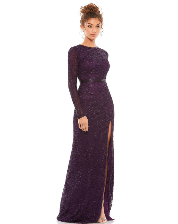 Mac Duggal Formal Beaded Long Sleeve Dress Sale