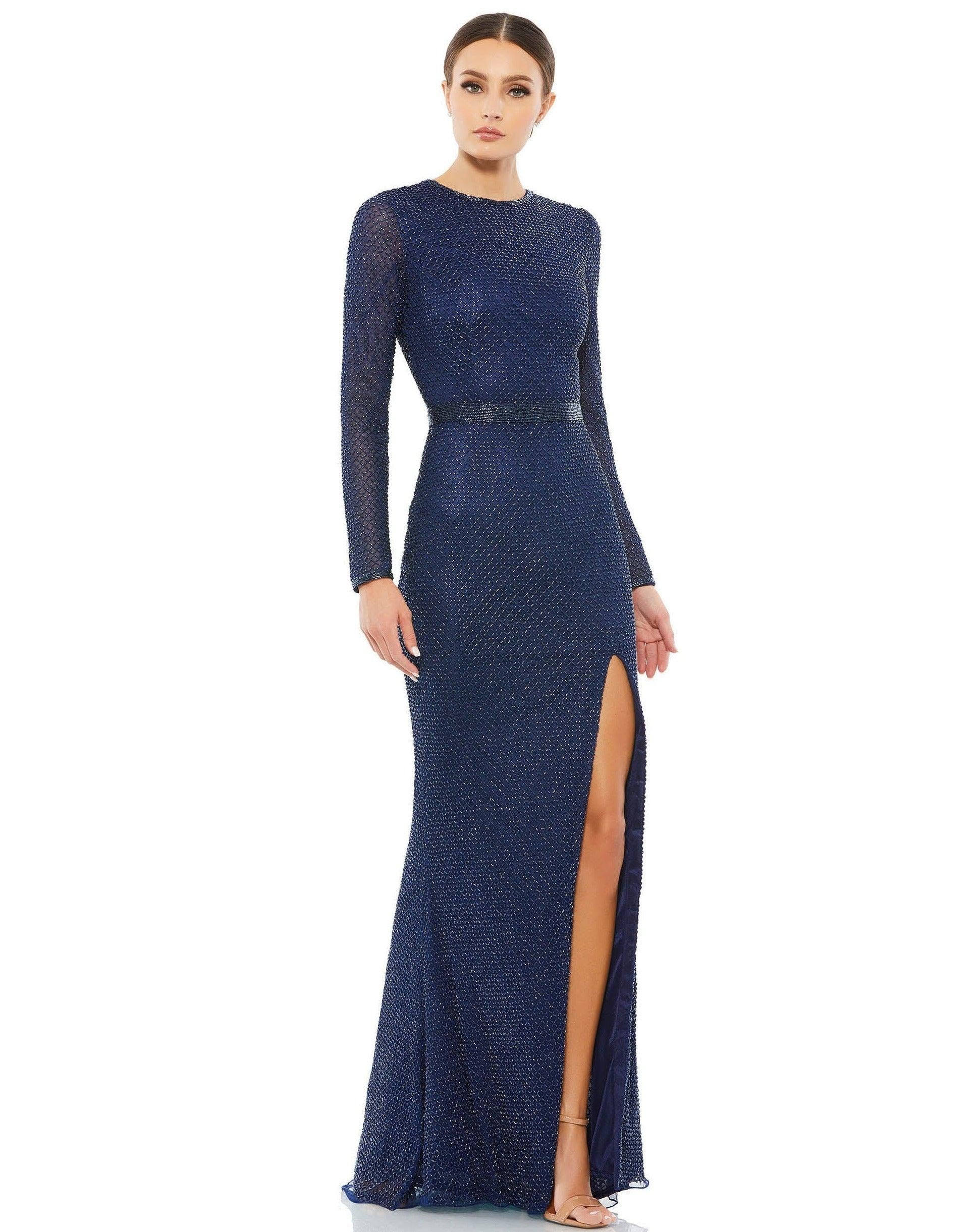 Mac Duggal Formal Beaded Long Sleeve Dress Sale - The Dress Outlet