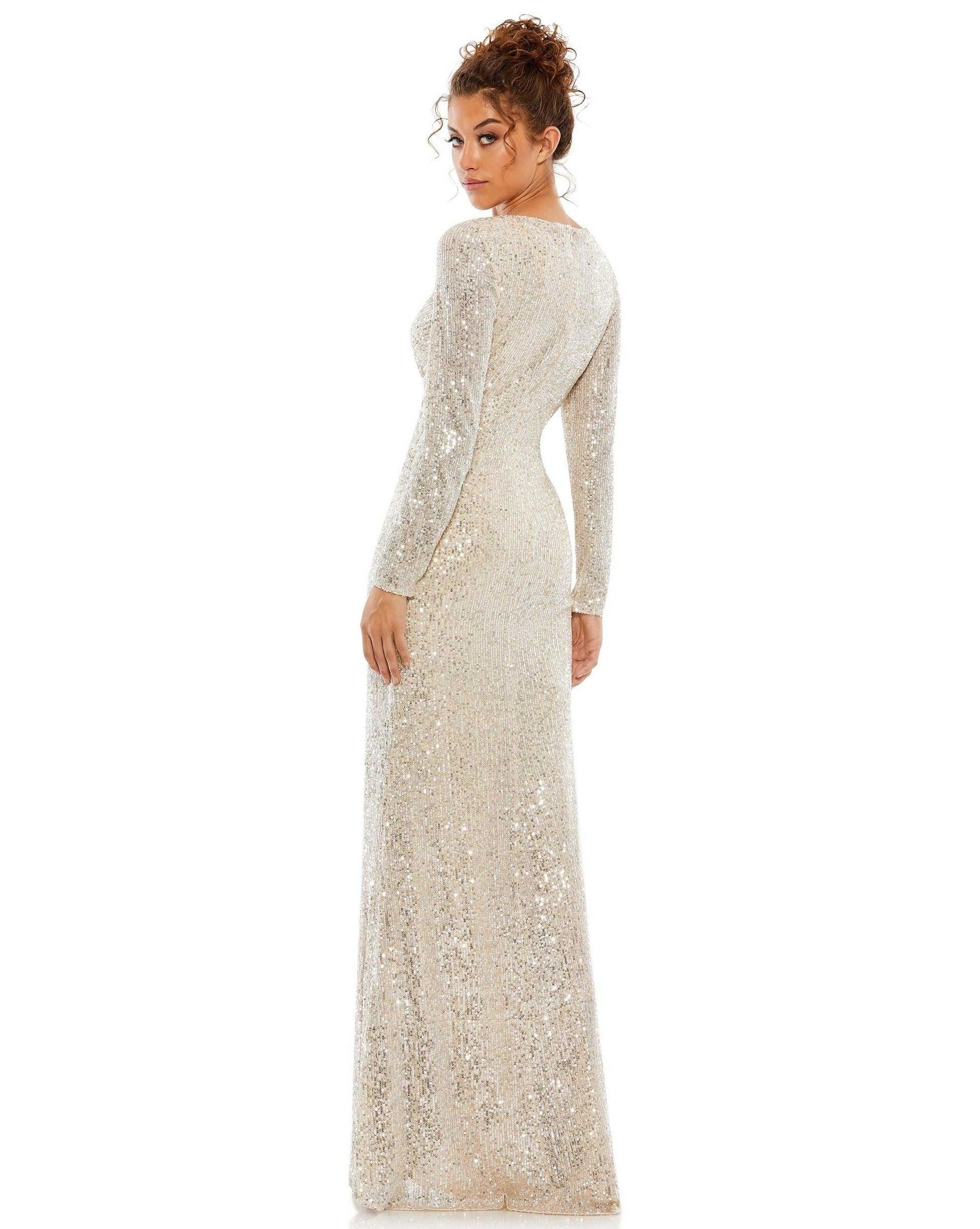 Mac Duggal 26574 Formal Long Sleeve Sequin Dress