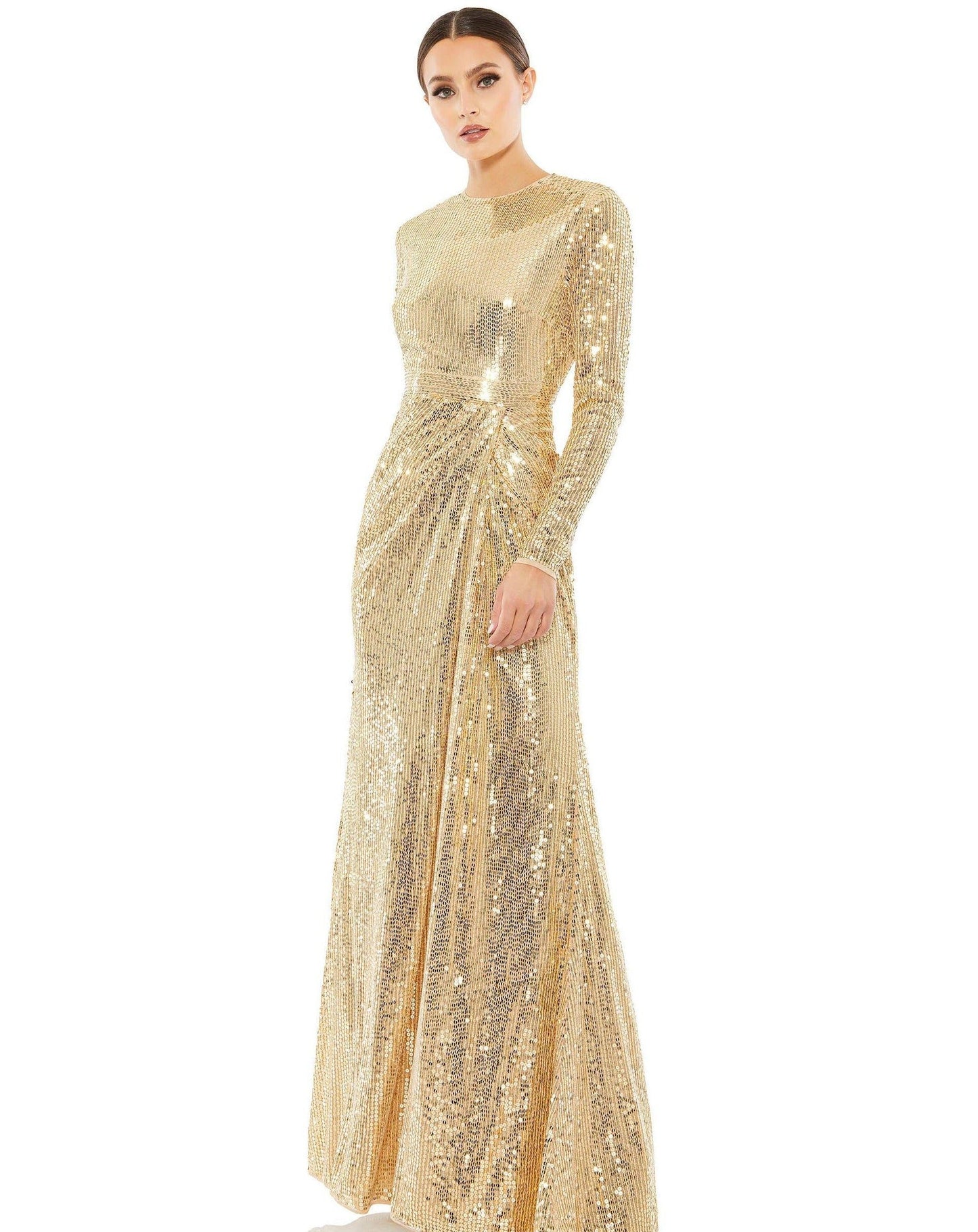 Mac Duggal Formal Long Sleeve Sequins Dress 10824 - The Dress Outlet